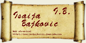 Isaija Bajković vizit kartica